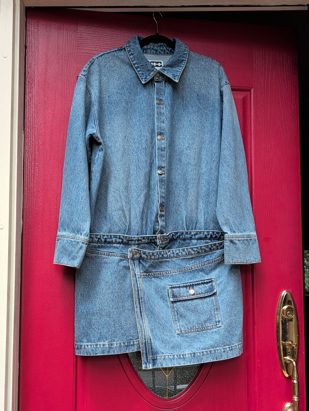 Light Blue Asymmetrical Denim Dress